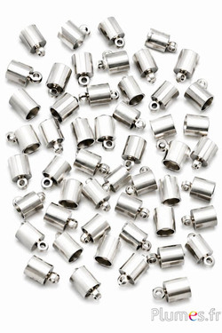 Embout - long. 10 mm, Ø 6 mm - argenté